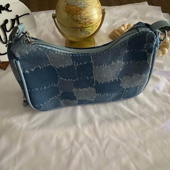 Blue Denim Patchwork Shoulder Bag - Picture 4 of 10